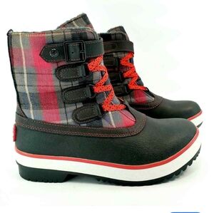 UGG Plaid Winter Boots - Black and Red